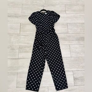 Calvin Klein Black and White Polka Dot Jumpsuit